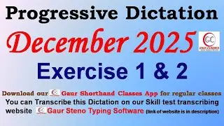 Progressive December 2025 Dictation 80 WPM 100 WPM || Gaur Shorthand Classes | SSC English Shorthand
