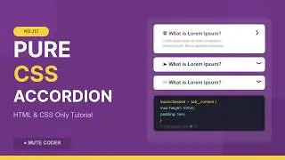 Pure CSS Accordion Menu | No JavaScript | HTML & CSS Only Tutorial