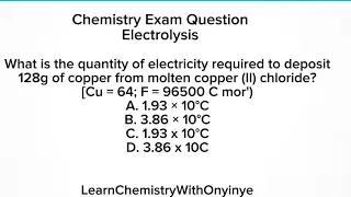 Electrolysis calculation: Quantity of electricity required to deposit 128g of Copper from CuSO4 JAMB