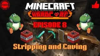 Trying to survive hardcore Minecraft - Day 8. Stripping (strip mining) and Caving