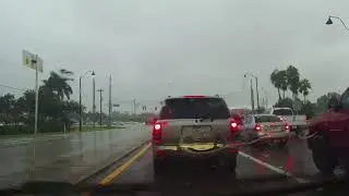 Driving through an intense storm and flood - Fort Myers, Florida