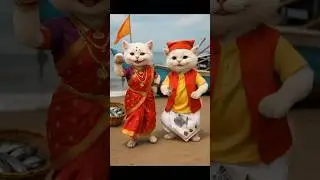 Cute Koli Kitten Couple performing Koli Dance  🐾💃 The Coastal Vibe | #Shorts #kitten #cute #dance