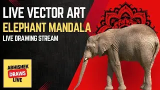 Elephant Mandala Digital Art | Relaxing ASMR Vector Illustration | Live Drawing