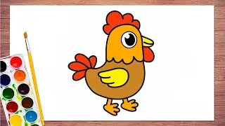 How to Draw Cock 🐔 | Rooster Drawing Easy | How to Draw a Hen 