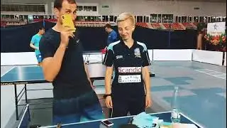 Sochi Table Tennis   Table tennis match by using mobile phone Катя Мызкина и Парень Евгений
