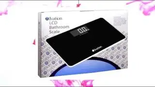 Ivation Premium Glass Ultra Thin Bathroom Scale LARGE LCD Display Easy To Read 150kg 330lbs Capacity