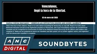 Venezuelan opposition leader Machado says 'time for freedom has come' after Maduro's capture | ANC