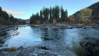 Slow Flowing River in Leavenworth, Washington - Half-Speed Virtual Window to Nature's Calm