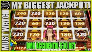 ACCIDENTAL MAX BET PAYS HUGE! MY BIGGEST JACKPOT EVER ON MIGHTY CASH OUTBACK BUCKS