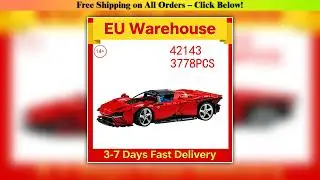 3778pieces Red Car Model Building Block Supercar Model Kids Adults Birthday Christmas Gift Room