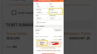 SEALDAH to RANAGHAT AC Local train UTS Ticket #uts #Eastern railway #AC local #train