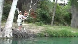 evan at garner st.  park rope swing