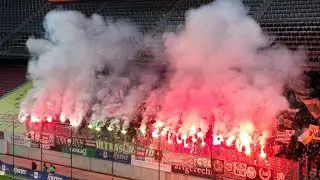16.10.2021 Austria Klagenfurt - Rapid Wien 1:1, Support, Pyro, Pyrotechnik
