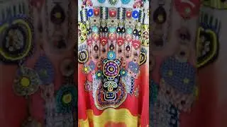 Oversized Long Kaftan with Sunset Colours and Digital Print