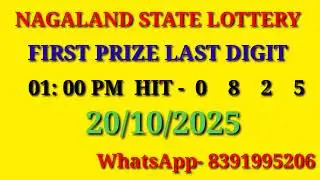 First Prize Last Digit ll Nagaland Lottery Target Number ll Date-20/10/2025 