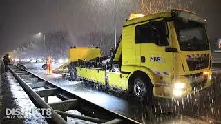 Rijstrook afgesloten na botsing door glad wegdek Kruithuisbrug/N470 Delft