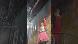 Circus skills at Yvonne Arnaud Theatre today! (had to hoop in front of their incredible backdrop!)