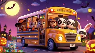 Halloween Animal Bus | Wheels on the Bus Spooky Version | Halloween Songs for Kids