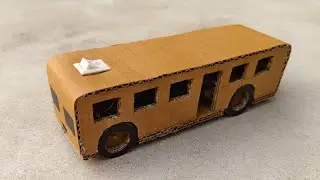 Cardboard ki mini bus kaise banaen || cardboard bus without gear motor 
