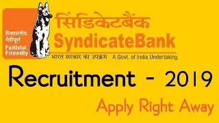 Syndicate Bank Specialist Officer Recruitment - 2019