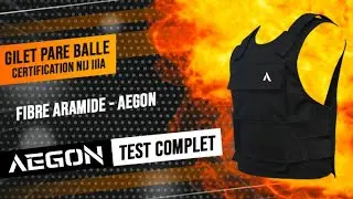 Gilet pare balle AEGON avec poches : finition noir en aramide certification NIJ IIIA