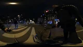 Biking Around Amsterdam, Netherlands At Night VR 360 Experience