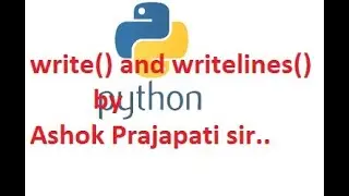 write() and writelines() function in python