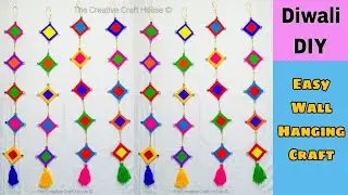 Diwali decoration ideas at home in budget/Wall hanging DIY/Side door hanging/Wool Craft/Wool kite