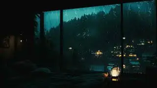 1 Hour Relaxing Window Rain | Black Screen Rain Sounds for Better Sleep