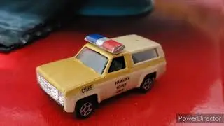 beat up k5 blazer toy car restored into Hopper's Police Truck from Stranger Things