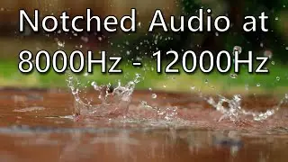 Gentle Rain + Brown Noise 8000Hz - 12000Hz Notched Audio Black Screen - Tinnitus Therapy - 10 Hours