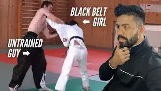 Black Belt Girl vs Untrained Guy
