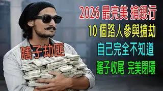 2026最完美搶銀行，10個路人參與搶劫，自己完全不知道，瞎子收尾完美閉環！警察眼皮下溜走
