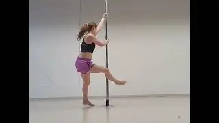 Easy Pole Exercise for Beginner- The Fireman Spin slow motion #pole  #poledance  #polefitness