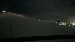 Thai Airways 777-300ER night landing at Manila Airport