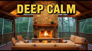Cozy Winter Cabin Ambience ❄️ Crackling Fireplace & Snowy Window View (No Talking)