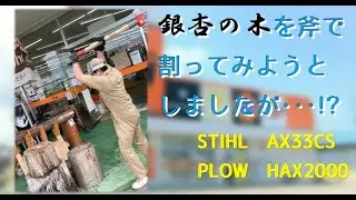 【プラウ会津店】銀杏の木を割りたい！part1　斧編【PLOW】