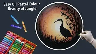 Beauty of Jungle Scenery Drawing with Oil Pastels-Step by Step