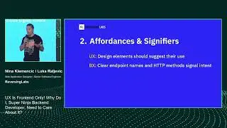 Nina K, Luka R: UX Is Frontend Only! Why Do I, Super Ninja Backend Developer, Need to Care About It?
