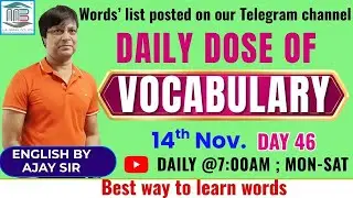 📚 DAILY DOSE OF VOCABULARY 📚 ||DAY 46|| English By Ajay Sir { सीधी बात No Bakwas } #bank #ssc #exams