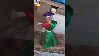 how to make doll 🪆 at home with jute ♻️#jute #diy #shorts #viral #pujazoot