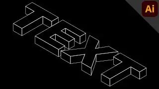 Transparent 3D Text With Stroke | ILLUSTRATOR TUTORIAL