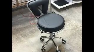 KKTONER PU Leather Low Back Rolling Stool Height Adjustable Cushion Home Office Desk Chair Wheels