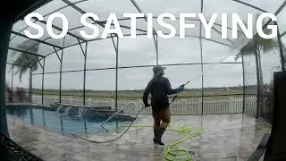 Relaxing Pool Cage & Deck Cleaning | Satisfying Pressure Wash