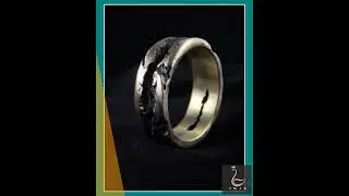 Rustic Handmade Silver Ring for Men and Women - Textured Unisex Band Ring - Sterling Silver Artis...