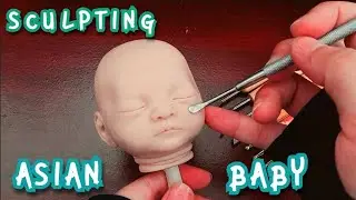 Sculpting the face of an ASIAN baby (Reborn baby doll) in polymer clay TIMELAPSE TUTORIAL