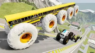 Epic High Speed Monster Truck Jumps And Crashes #078 - BeamNG Drive