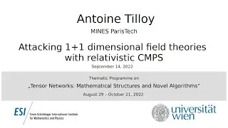Antoine Tilloy - Attacking 1+1 dimensional field theories with relativistic CMPS