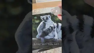 Adding Varnish to This Lemur Oil Painting