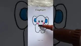 Easy Drawing Elephant || Satisfying Drawing Video  #imeldraw #kawaiidrawing #elephant #drawelephant